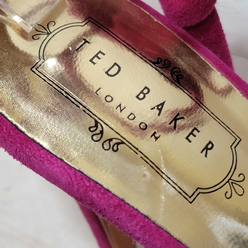 Ted Baker Sackina Ankle Tie Suede Heeled Sandals - Picture 9 of 9